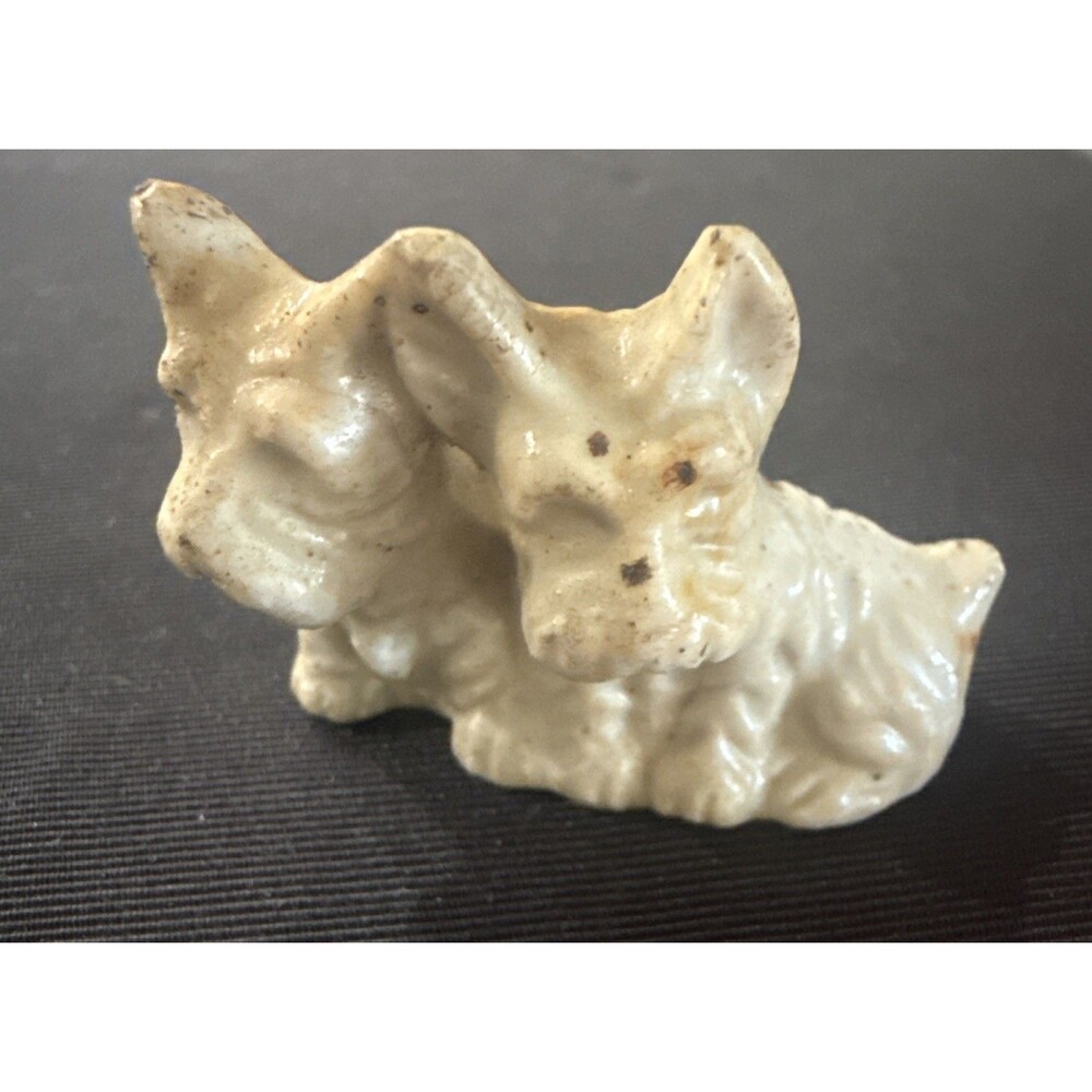 Vintage Scottish Terrier Dog Figurine Double Scotty Dogs Ceramic Figurine